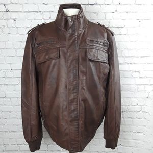 NWOT - Calvin Klein | Brown Faux Leather Jacket
